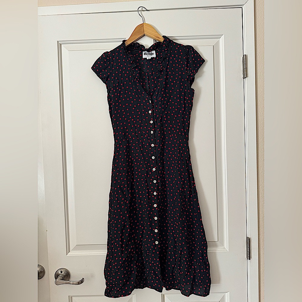 Rouje Lena Dress in Black/Red